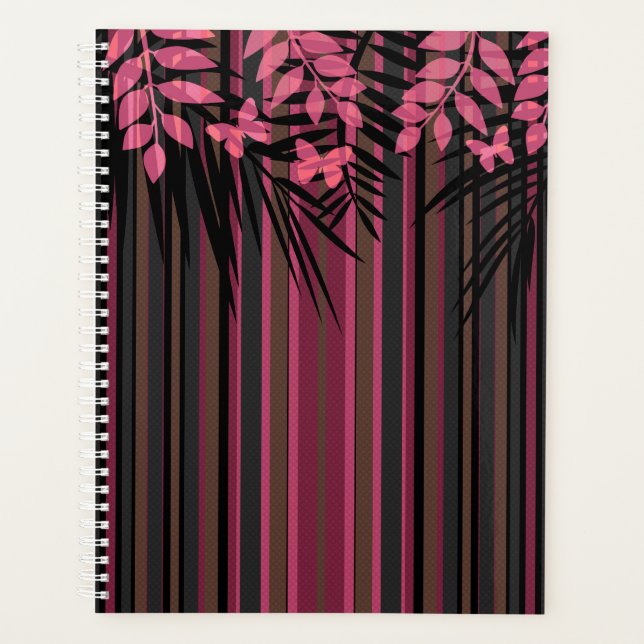 Floral, striped, retro planner (Front)