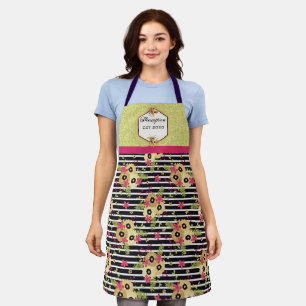 Floral Stripes and Sparkle Apron