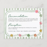 Floral Stripes Details Wedding Card