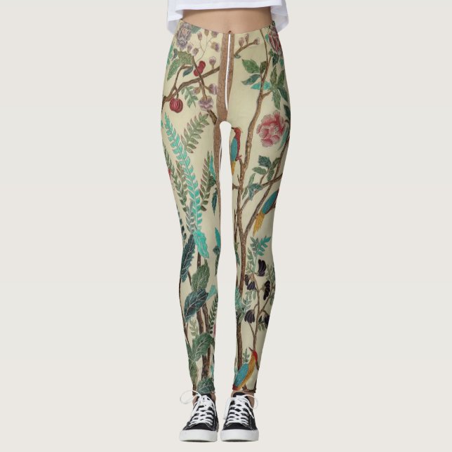FLORAL STRIPES LEGGINGS (Front)