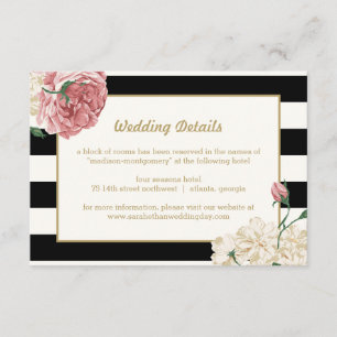 Floral Stripes Wedding Enclosure Cards