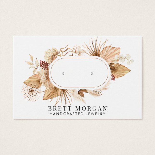 Floral Stud Earring Jewellery Display Cards (Front)