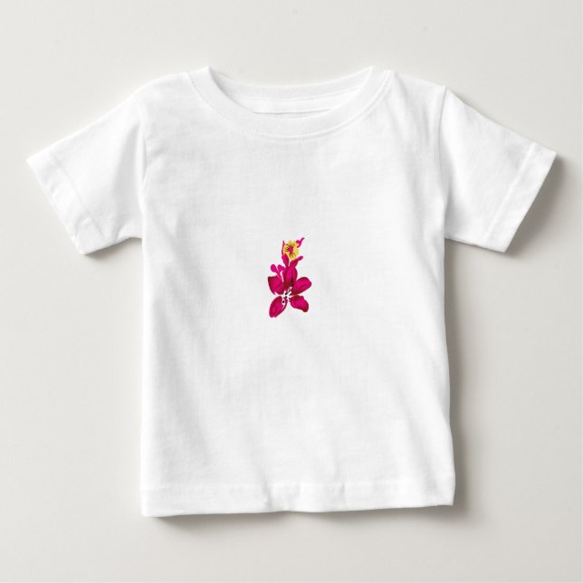 Floral Style, ArtyClick Crimson, Light Gold Baby T-Shirt (Front)
