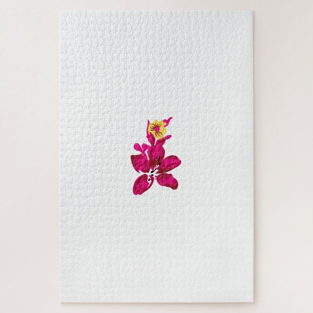 Floral Style, ArtyClick Crimson, Light Gold Jigsaw Puzzle (Vertical)