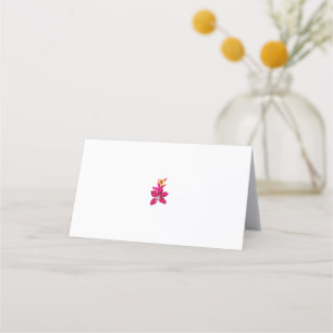 Floral Style, ArtyClick Crimson, Light Gold Place Card