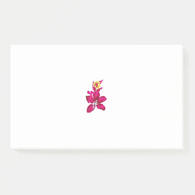 Floral Style, ArtyClick Crimson, Light Gold Post-it Notes (Front)