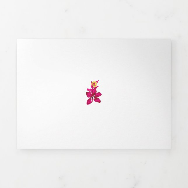 Floral Style, ArtyClick Crimson, Light Gold Tri-Fold Card (Cover)