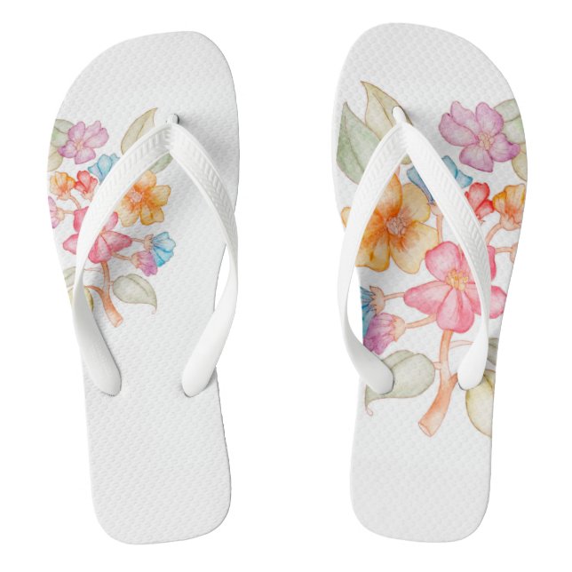 Floral-style Thongs (Footbed)