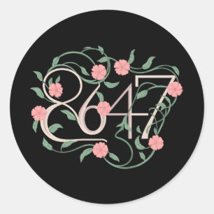 Floral Subtle Anti Trump 8647 86 47 Boho Classic Round Sticker