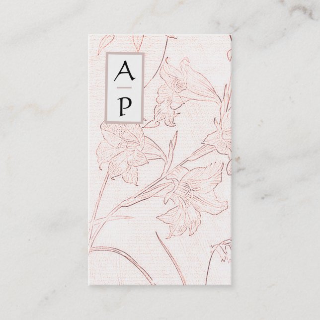 *~* Floral Subtle Flowers Rose Colour QR Logo Phot Business Card (Front)