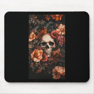 Floral Subtle Skull Accents Skull Art Mouse Pad