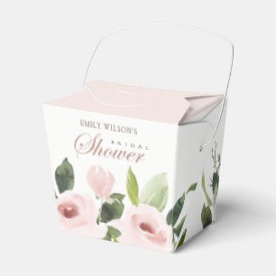 FLORAL SUBTLE SOFT BLUSH PINK ROSE BRIDAL SHOWER FAVOUR BOX