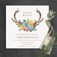 FLORAL SUCCULENT ANTLER BOHEMIAN ALLURE  SHOWER