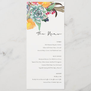 FLORAL SUCCULENT ANTLER BOHEMIAN WATERCOLOUR  MENU