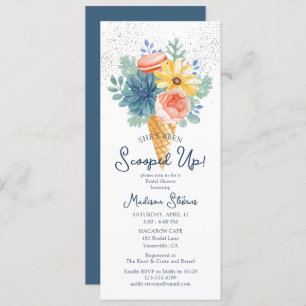 Floral Succulent Macaron Bridal Shower Invitation
