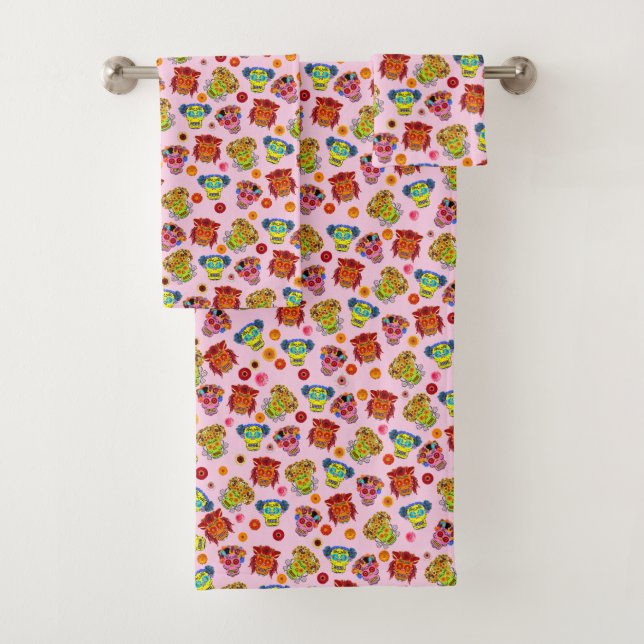 Floral Sugar Skull Bath Towel Set (Insitu)