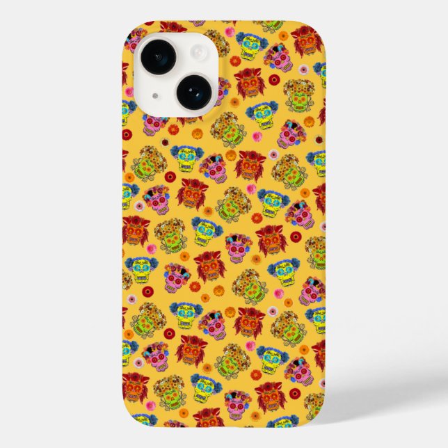 Floral Sugar Skull Case-Mate iPhone Case (Back)