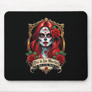 Floral Sugar Skull Day Of The Dead Dia De Muertos Mouse Pad