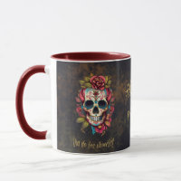 Floral Sugar Skull Dia de los Muertos Memory