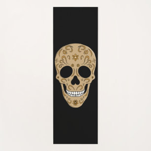 Floral Sugar Skull Dia de los Muertos Yoga Mat