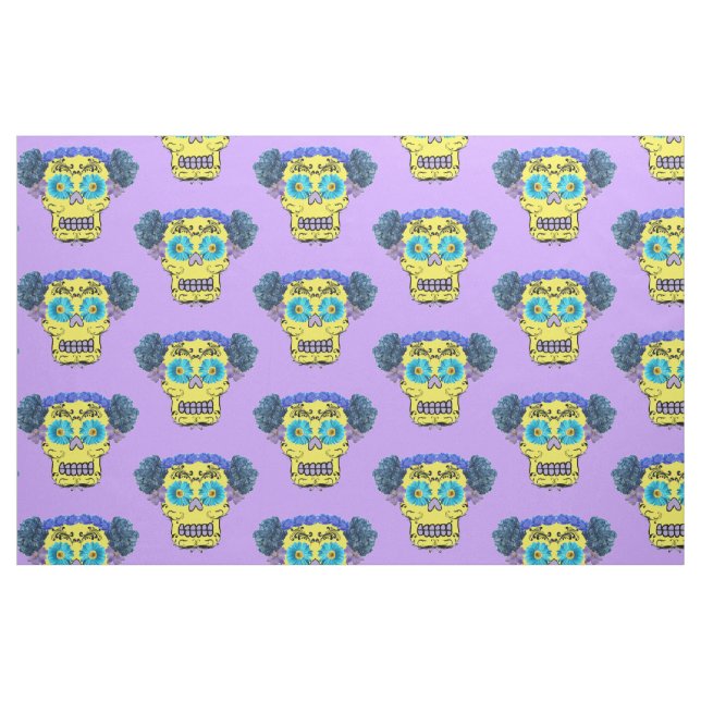Floral Sugar Skull Fabric (Fat Quarter)