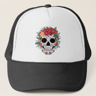 Floral Sugar Skull Hat