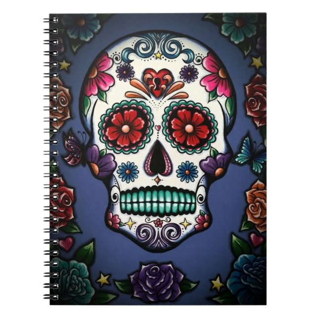 Floral Sugar Skull Notebook (Front)