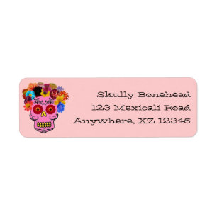 Floral Sugar Skull Return Address Label
