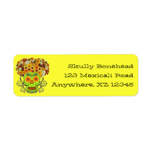 Floral Sugar Skull Return Address Label