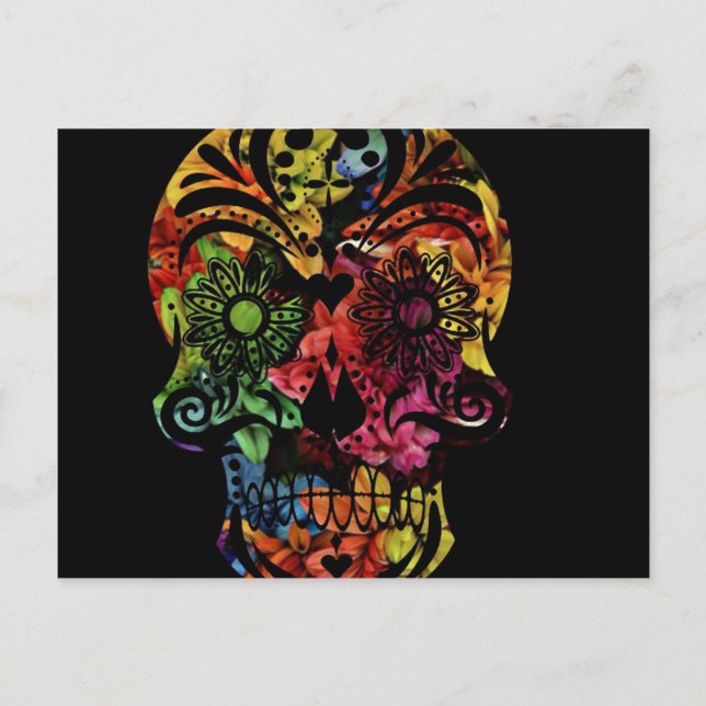 Floral Sugarskull Postcard (Front)