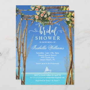 Floral Summer Beach Wedding Gate Bridal Shower Invitation