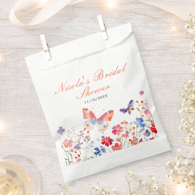 Floral Summer Butterfly Bridal Shower Favour Bag (Clipped)