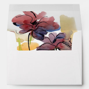 Floral summer design with hand-painted abstract 2 envelope