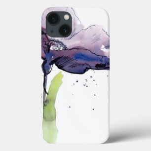 Floral summer design with hand-painted abstract iPhone 13 case