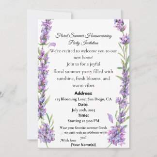 Floral Summer Housewarming Party Invitation