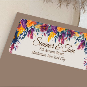 Floral Summer Modern Style Wedding Return Address  Label