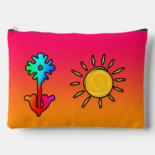 Floral Sun Rainbow Kids     Accessory Pouch