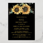 Floral Sunflower 60th Birthday Party Gold