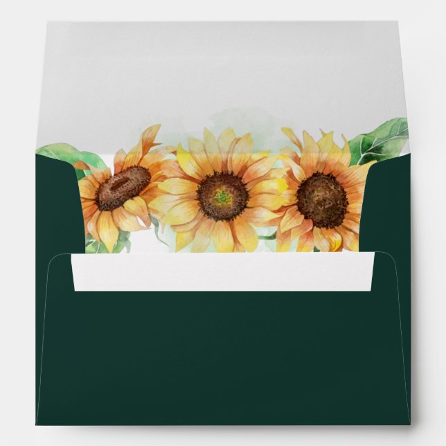 Floral Sunflower Bridal Shower Envelope (Back (Bottom))