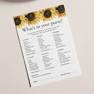 Floral Sunflower Bridal Shower Game