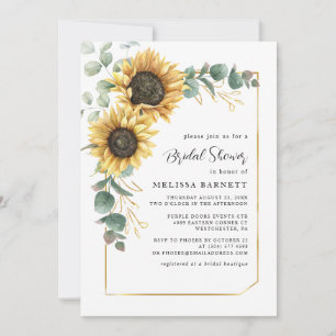 Floral Sunflower Bridal Shower Invitation