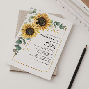 Floral Sunflower Bridal Shower Invitation