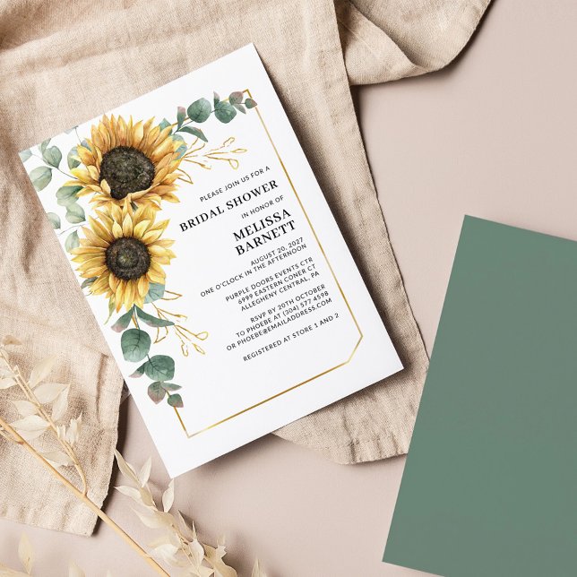 Floral Sunflower Bridal Shower Invitation (Creator Uploaded)