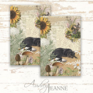 Floral Sunflower Daisy Fox Bird Ephemera Decoupage Tissue Paper
