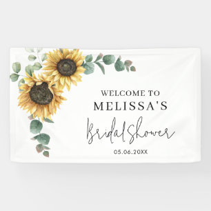 Floral Sunflower Eucalyptus Bridal Shower Banner