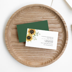 Floral Sunflower Eucalyptus Florist Business Card