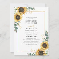 Floral Sunflower Eucalyptus Geometric Wedding