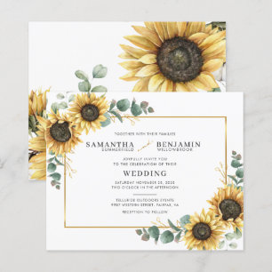 Floral Sunflower Eucalyptus Greenery Wedding