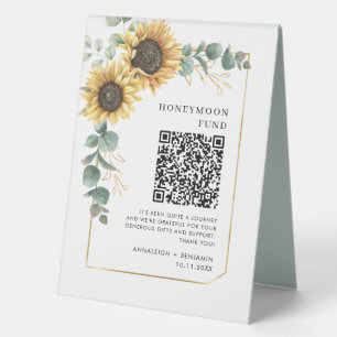 Floral Sunflower Eucalyptus Honeymoon Fund QR Code