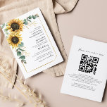 Floral Sunflower Eucalyptus QR Code Wedding Invitation<br><div class="desc">Floral Sunflower Eucalyptus QR Code Wedding Invitation card with this cute template featuring beautiful rustic floral bouquet, geometric, qr code, with script and simple modern typography. TIP: Matching wedding suite cards like RSVP, wedding programs, banners, tapestry, gift tags, signs, and other wedding keepsakes and goodies are available in the collection...</div>
